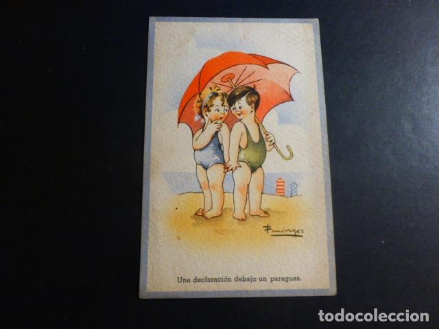 Postais: NI&Ntilde;OS EN LA PLAYA POSTAL ILUSTRADA COMICA