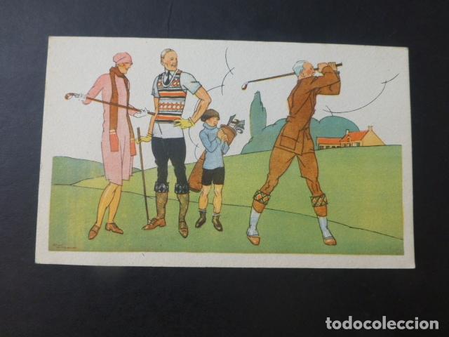 Postales: JUGADORES DE GOLF POSTAL A&Ntilde;OS 20
