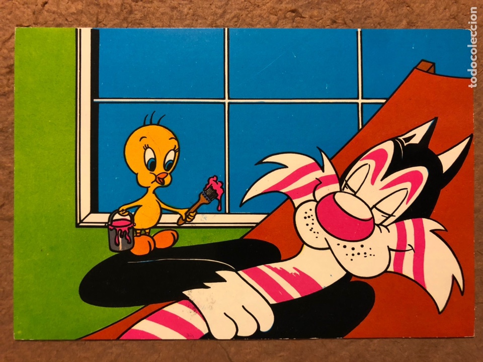 Cartoline: PIOLIN Y SILVESTRE. POSTAL SIN CIRCULAR EDICIONES TARJEFHER N&deg; 805 (1965). WARNER BROS.