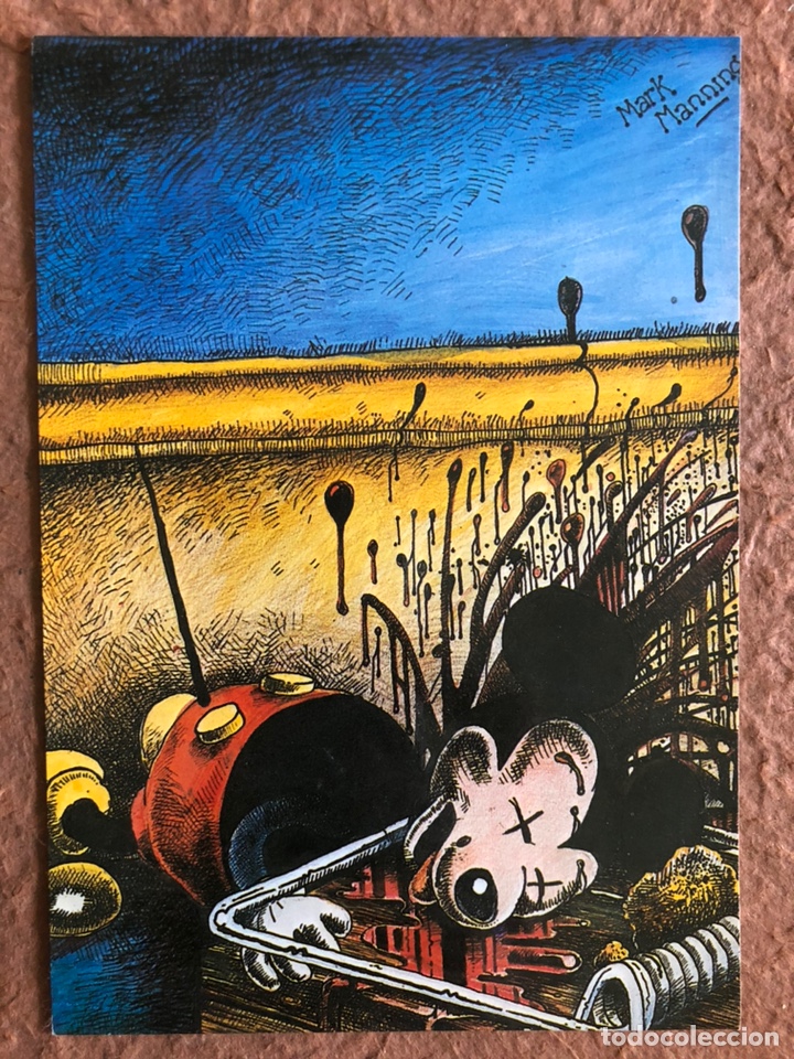Cartoline: MARK MANNING &ldquo;MICKEY MOUSE CAZADO&rdquo;. POSTAL SIN CIRCULAR STAR GRAFIC N&deg; 70 (1983).