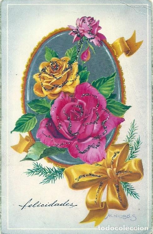 Cartoline: 6060G - NIUB&Oacute; - PRECIOSA POSTAL DE FELICITACI&Oacute;N EDICIONES PAJARITA 2316-C - DATA 1963