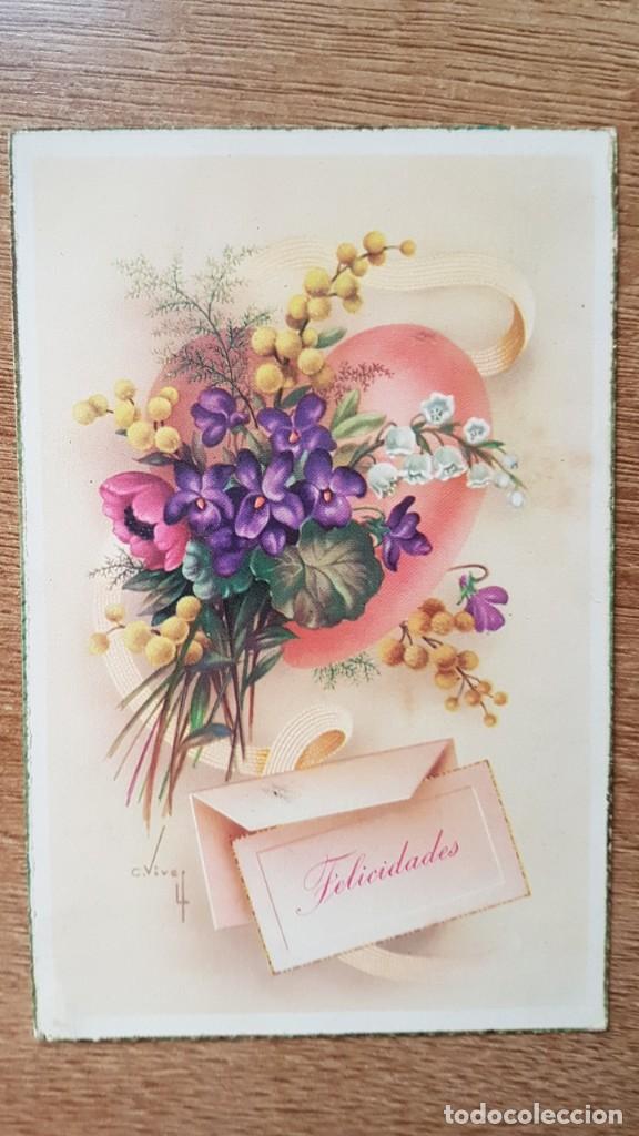 Postais: ANTIGUA POSTAL FELICITACI&Oacute;N. 1955