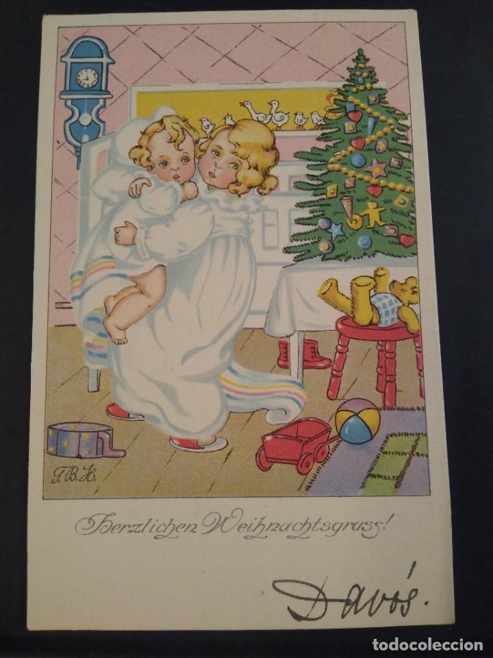 Postais: Preciosa postal Navidad ilustrador alem&aacute;n G B H