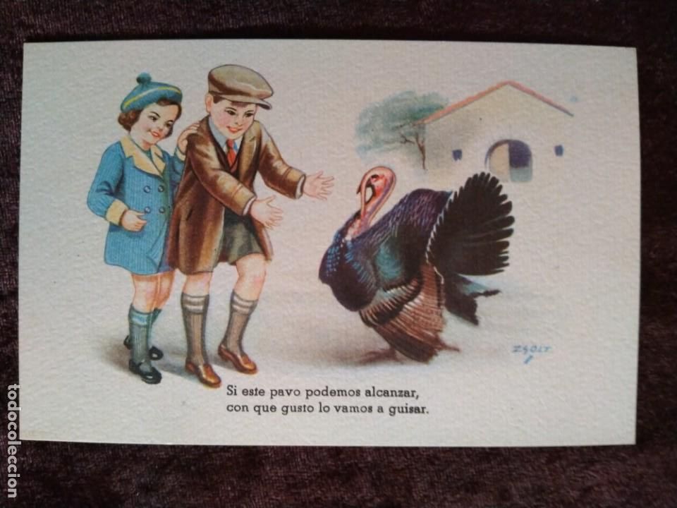 Cartes Postales: TARJETA POSTAL (LITOGRAF&Iacute;A A COLOR). * SI ESTE PAVO PODEMOS ALCANZAR, CON ...*. A&Ntilde;OS 30/40.