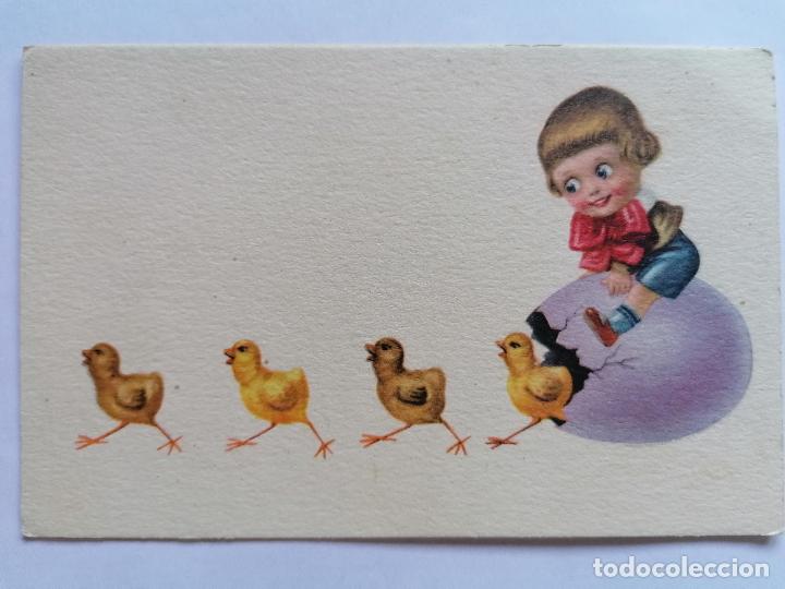 Postcards: POSTAL INFANTIL, POLLITOS SALIENDO DEL HUEVO