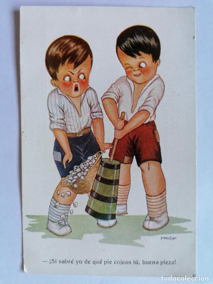 Postais: POSTAL INFANTIL, SI SABRE YO DE QUE PIE COJEAS TU, BUENA PIEZA, DIBUJO E. HERTOGS