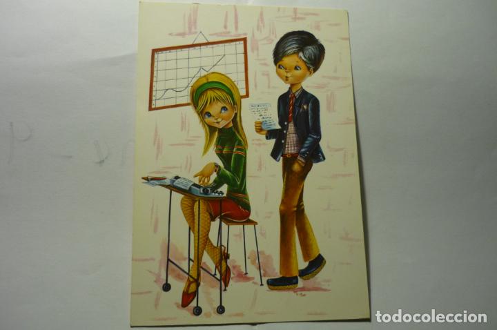 Postcards: postal profesor . -dibujo oliva escrita