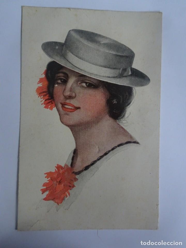Postais: POSTAL ILUSTRADA MUJER CON SOMBRERO , VER FOTOS