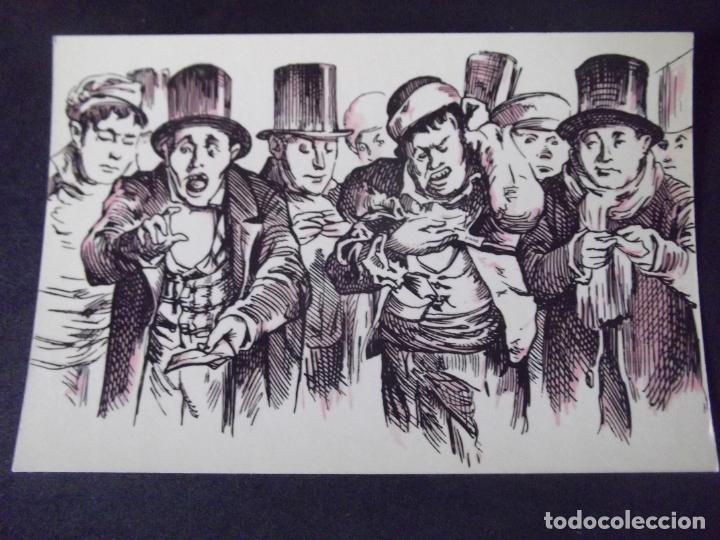 Cartes Postales: DIBUJOS-F3-LOTERIAS-GRABADO DE ORTEGO -JUGADORES MIRANDO LA LISTA DE LA LOTERIA