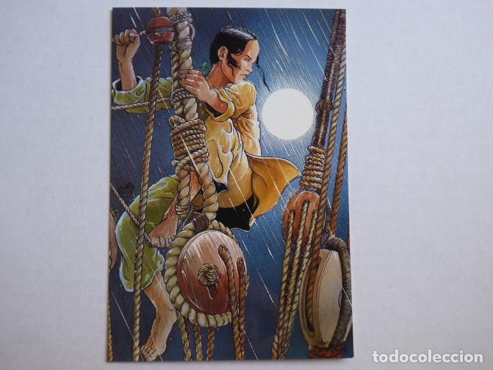 Postais: Postal del ilustrador y autor de comics Bourgeon, personaje femenino serie 'Las aventuras de Isa'