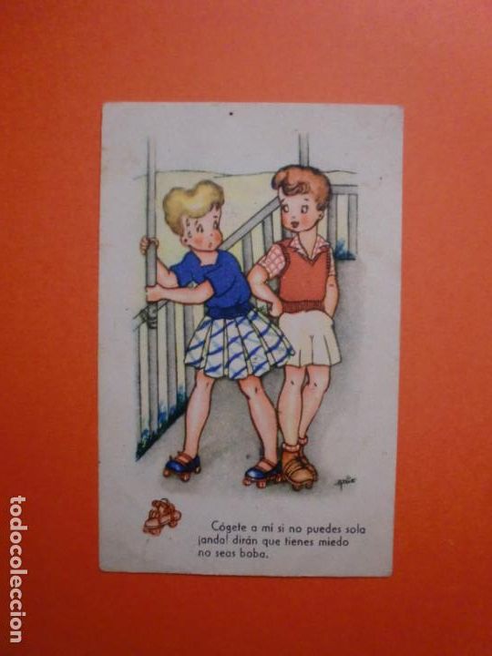 Postais: TARJETA POSTAL M. MONFORT SERIE 10 RIMA PATINAJE