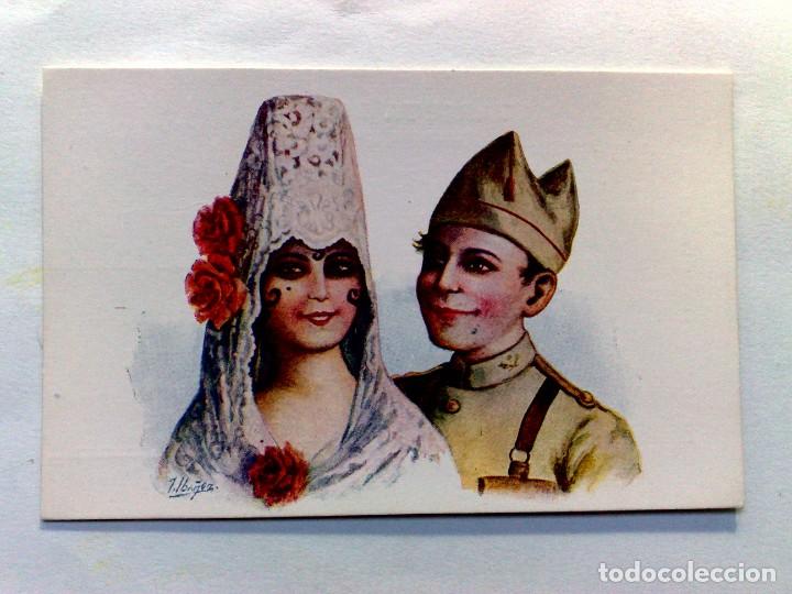 Postais: ANTIGUA TARJETA POSTAL,MANOLA Y SOLDADO DE J.IBA&Ntilde;EZ,SIN CIRCULAR