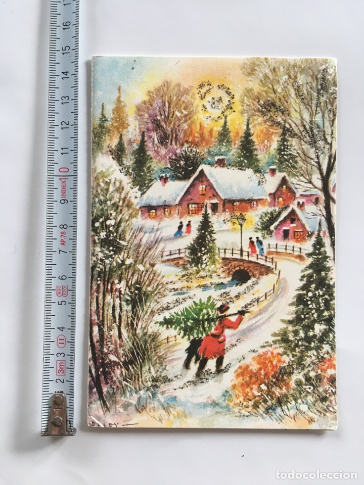 Postcards: FELICITACI&Oacute;N NAVIDAD. DIPTICO. ILUSTRACI&Oacute;N OLLEY. PRINTED IN GREAT BRITAIN.