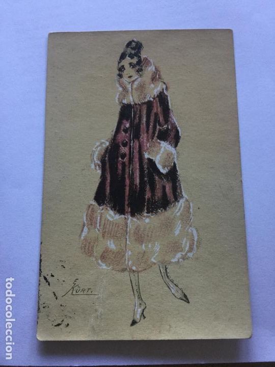 Postais: E. Kurt - Cafe Torrefacto de La Estralla - Mujer con gran abrigo