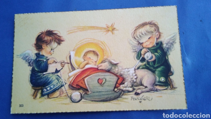 Cartoline: Tarjeta felicitaci&oacute;n navidad , nacimiento , ferrandiz circulada 1960