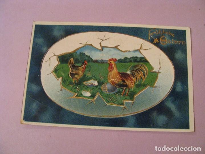 Postales: ANTIGUA POSTAL DE ALEMANIA. FROHLICHE OSTERN. FELICES PASCUAS. CIRCULADA 1909.