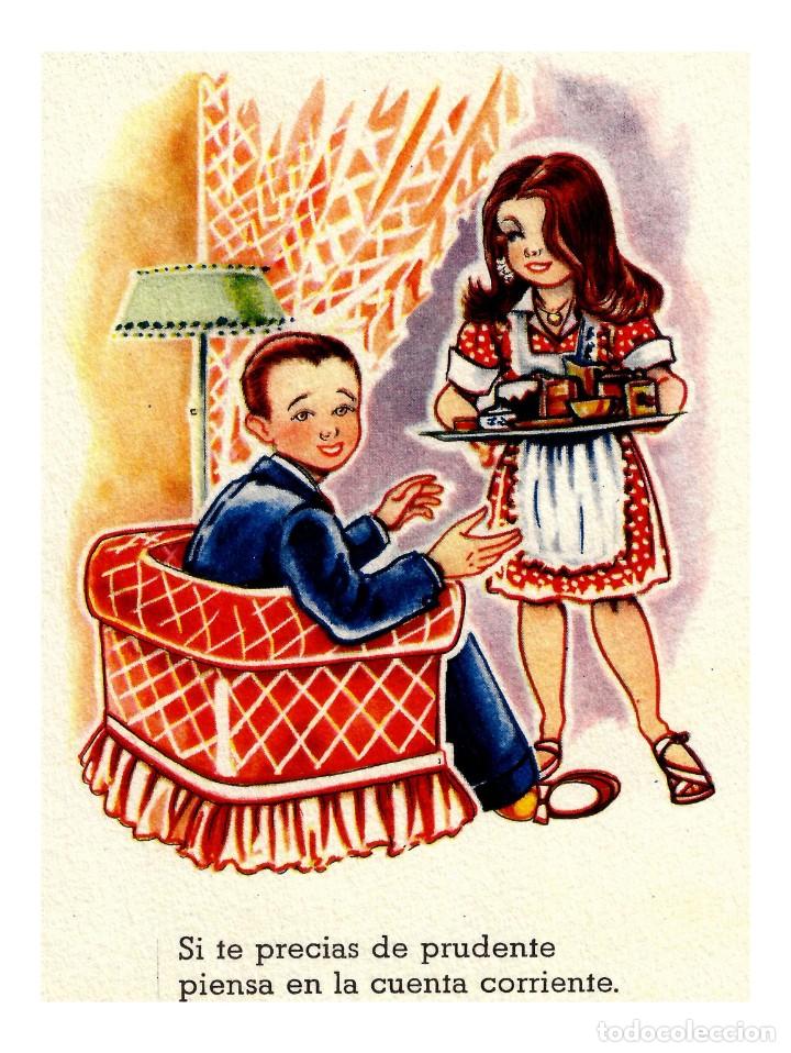 Postcards: Ediciones TRIO- Serie 74 -&rdquo;Si te precias de prudente piensa en la cuenta corriente&rdquo; 133x83 - Plancha