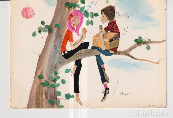 Postais: postal de dibujos de la casa savir escribir un poco parte delante