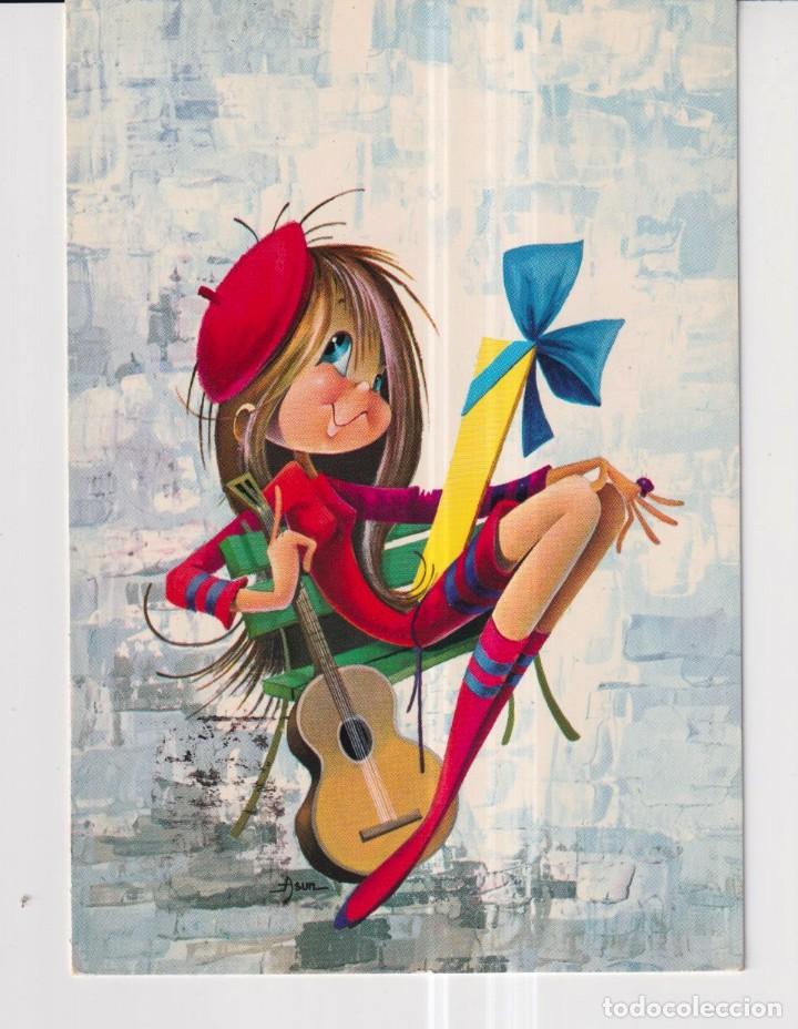 Postkarten: postal de dibujos de asun casa CyZ circulada el a&ntilde;o 1974