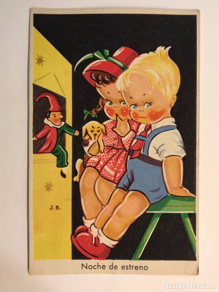 Postcards: DIBUJOS Y CARICATURAS. Postal Ilustrada J.B., NOCHE DE ESTRENO.., Ediciones Jotabe Serie F