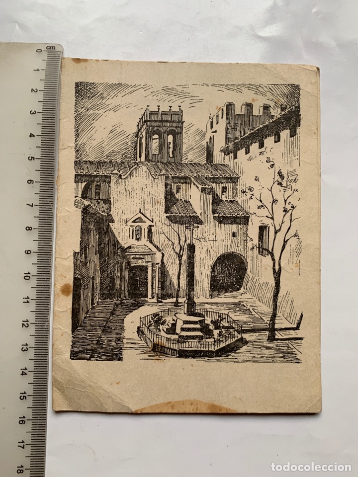 Postais: FELICITACI&Oacute;N NAVIDAD. DIPTICO. DIBUJO IGLESIA DE ALACU&Aacute;S Y CASTILLO. NAVIDAD 1967.
