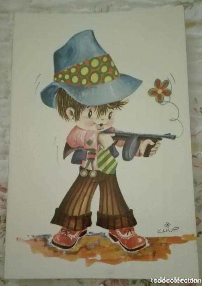 Cartoline: -87574 POSTAL DIBUJO NI&Ntilde;O CAZADOR, ILUSTRACION CHUP, N&deg; 1011/1, ED. VIKINGO