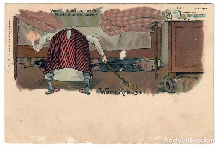 Postais: WENN DU DENKST DE HAST'N KRIECHT ER UNTERN KASTEN - WARTE KRAUSE !