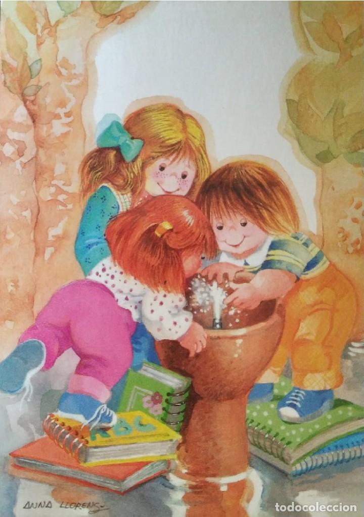 Cartes Postales: 2070K - ANNA LLORENS -JUGANDO CON EL AGUA DE LA FUENTE EDICIONES EDICROMO SERIE 1412.1 - 15X10,5 CM