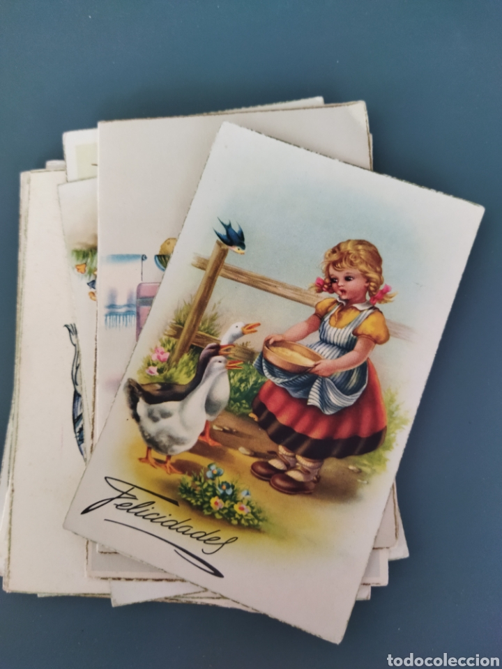 Postais: Lote de 13 postales Felicitaci&oacute;n a&ntilde;os 40-50-60