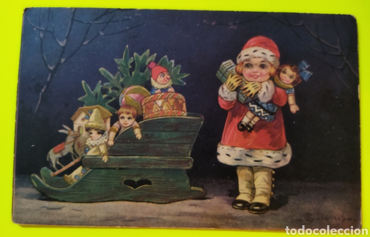 Postcards: Antigua postal navide&ntilde;a Italiana principio siglo xx