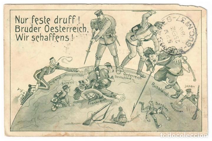 Cartoline: NUR FESTE DRUFF ! BRUDER OESTERREICH WIR SCHAFFENS ! // 1915