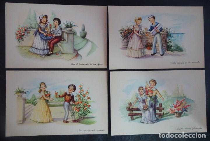 Postais: LOTE DE 4 ANTIGUAS POSTALES ILUSTRADAS, PAREJAS, SIN CIRCULAR , VER FOTOS