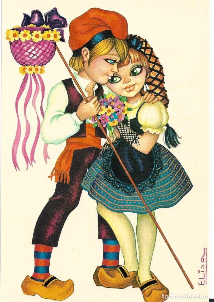 Postales: POSTAL PAREJITA EN TRAJE REGIONAL. EDICION VIKINGO. ESCRITA EN 1975