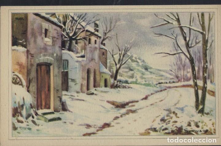Postcards: Postal antigua sin circular. Pintura Paisaje Invernal / F&eacute;nix. Serie 3001