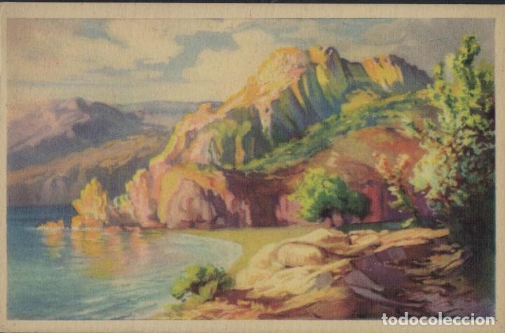Postkarten: Postal antigua sin circular. Pintura Paisaje. Lago. Monta&ntilde;a. / Amilca. Serie 1