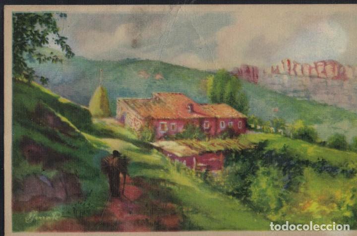 Postkarten: Postal antigua sin circular. Pintura Paisaje. Caminante. / Ediciones Gloria Mill Benisi Serie 102/5