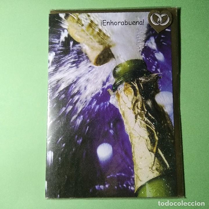 Cartoline: POSTAL FELICITACION BILLETERO + SOBRE . BODAS .CON BRILLOS . DIPTICA. NUEVA A ESTRENAR PRECINTADA