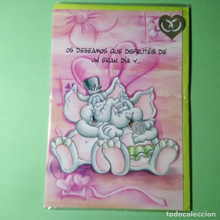 Cartoline: POSTAL FELICITACION + SOBRE . BODAS . DIPTICA. NUEVA A ESTRENAR PRECINTADA