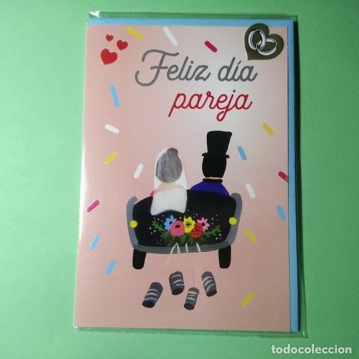 Cartoline: POSTAL FELICITACION BILLETERO + SOBRE . BODAS . DIPTICA. NUEVA A ESTRENAR PRECINTADA