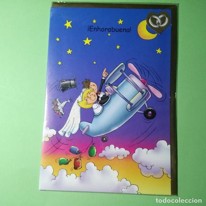 Cartoline: POSTAL FELICITACION + SOBRE . BODAS . . DIPTICA. NUEVA A ESTRENAR PRECINTADA