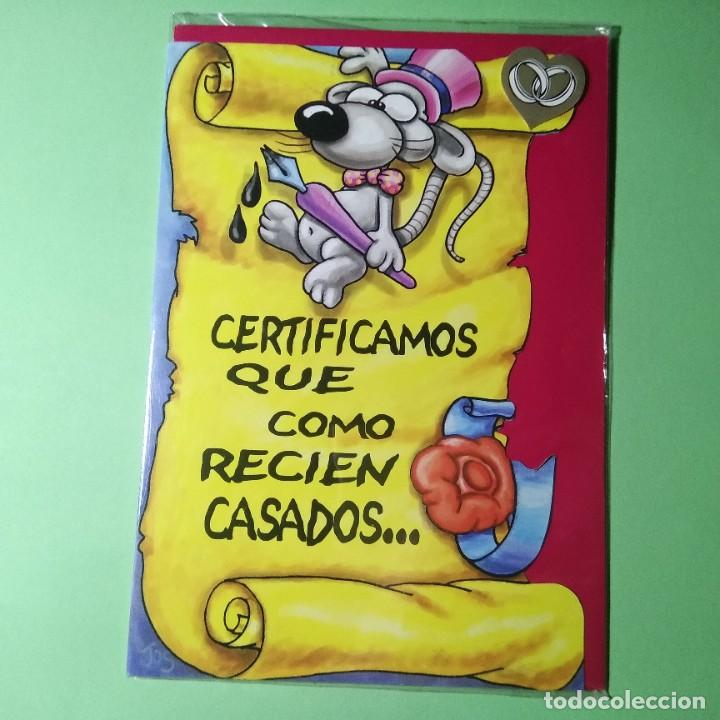Cartoline: POSTAL FELICITACION + SOBRE . BODAS . TROQUELADA . DIPTICA. NUEVA A ESTRENAR PRECINTADA