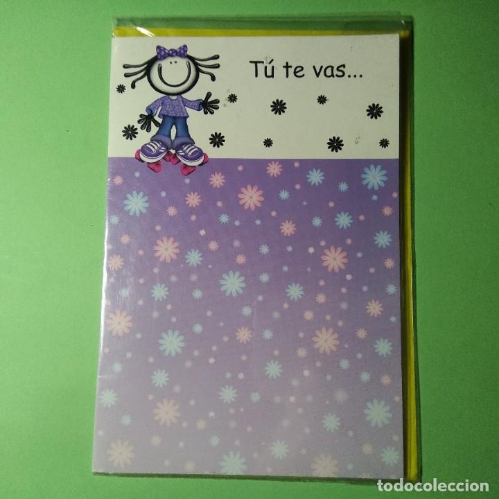 Cartoline: POSTAL FELICITACION + SOBRE . .DESPEDIDAS . DIPTICA. NUEVA A ESTRENAR PRECINTADA