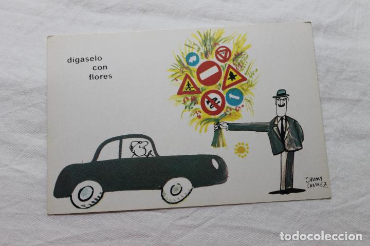 Postcards: POSTAL D.G. DE LA JEFATURA DE TRAFICO CHUMY CHUMEZ, 1963 DIGASELO CON FLORES