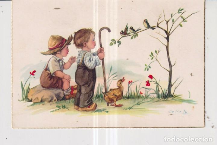 Postkarten: POSTAL DE DIBUJOS DE NI&Ntilde;OS EN EL CAMPO Y PAJAROS N&ordm;505 /B EDITO CyZ ESCRITA EL A&Ntilde;O 1966