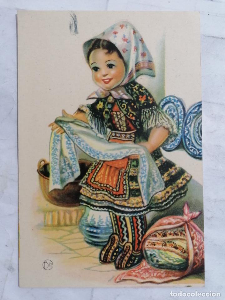 Postcards: POSTAL SE&Ntilde;ORA VENDIENDO TELAS, REGIONALES INFANTILES, A&Ntilde;OS 40, ESCRITA
