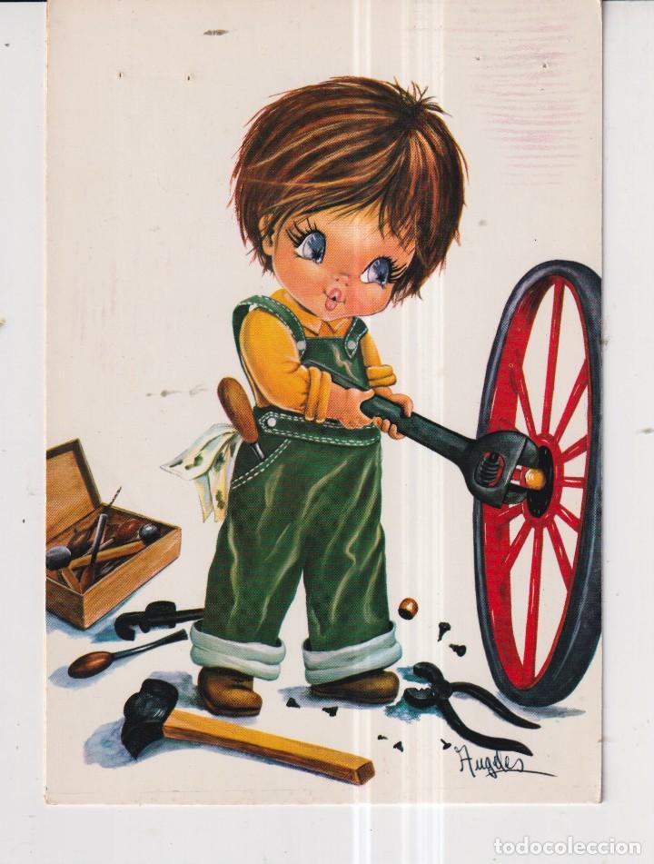 Postales: POSTAL DE DIBUJO DE ANGELE EDITOR BV NI&Ntilde;O MECANICO SIN CIRCULAR