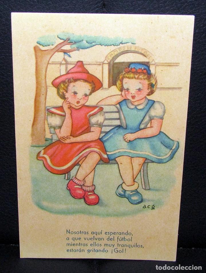 antigua postal mujeres y futbol - monfort, vale - Comprar Postales antiguas  de Dibujos y Caricaturas en todocoleccion - 301449723