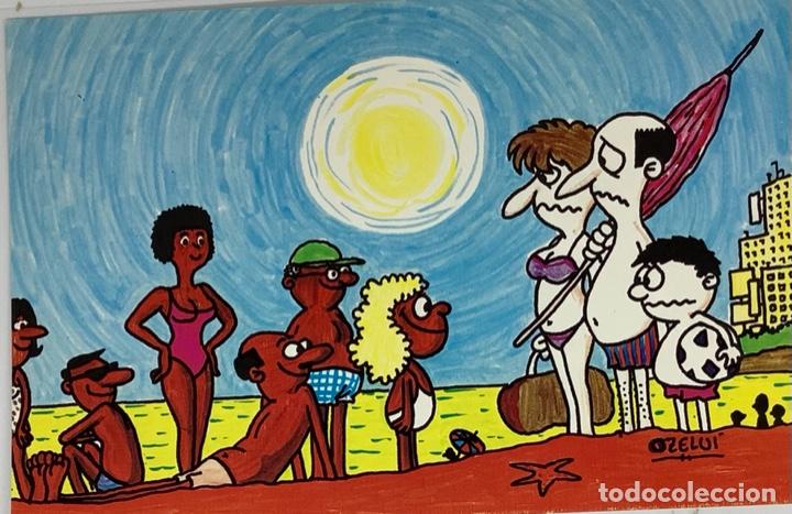 Postales: HUMOR la playa vista por Ozelui 1981