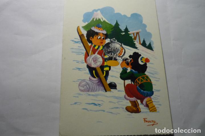 Postales: postal esqui -dibujo fructu circulada