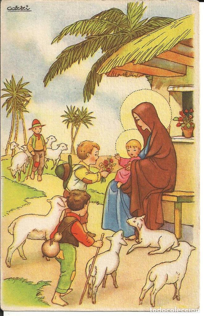 Postkarten: POSTAL VIRGEN Y NI&Ntilde;O JES&Uacute;S, ILUSTRA COZZI - EDICIONES COLON, SERIE 118/10